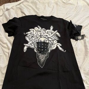 Crook & castle Medusa Black Graphic T-Shirt size medium